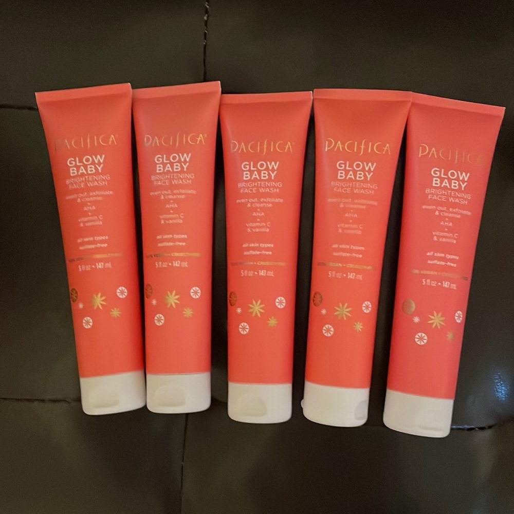 5 New Bottles of Pacifica Glow Baby Brightening Face Wash- Full Size